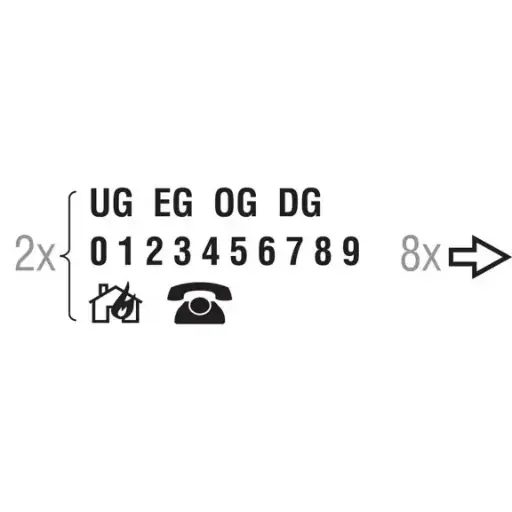 Beschriftungssatz 50mm (Zubehör) für Richtungsleuchte