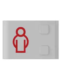 Ruftaste grau/rotes Symbol 25 Stk.