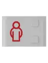 Ruftaste grau/rotes Symbol 25 Stk.
