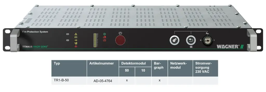 TITANUS RACK·SENS 1HE - Typ TR1-B-50