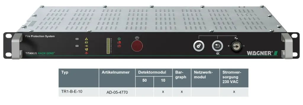 TITANUS RACK·SENS 1HE - Typ TR1-B-E-10