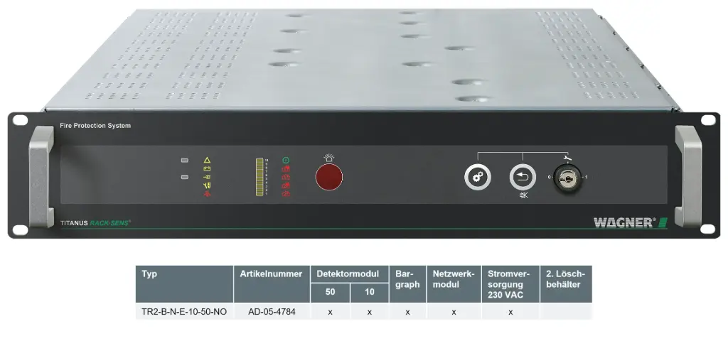 TITANUS RACK·SENS 2HE - Typ TR2-B-N-E-10-50-NO
