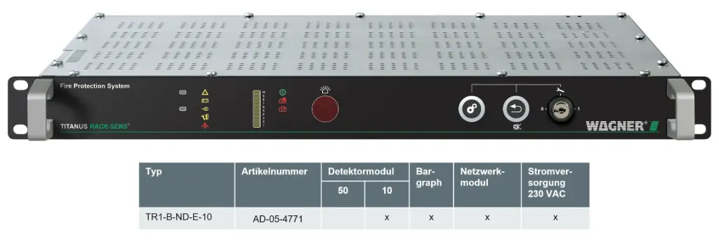 TITANUS RACK·SENS 1HE - Typ TR1-B-ND-E-10