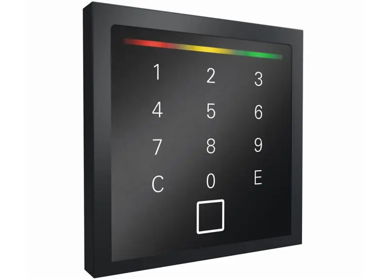 Siedle Touch mit Tastatur, schwarz,               Rahmen anthrazit