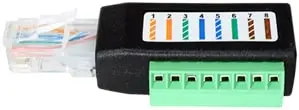 Konverter RJ45 (M) auf 8-fach-Klemme