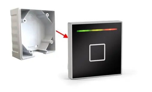 Montagerahmen a.P für Insertic Classic Leser, weißaluminium (ähnlich RAL 9006) - für schwarze Insertic Classic Leser (PIC00B.63 und PIC12B.63) zur Aufputzmontage