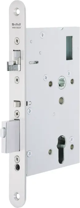 MEDIATOR® Schloss, Vollblatt-Version,  Dornm. 65 mm; Entf. 72 mm; Vollstift 8-9 mm; Stulp 20 mm rund