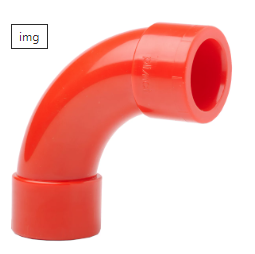 [PIP-005] ABS 90° langer Bogen, ROT, 1 VE = 10 Stck.