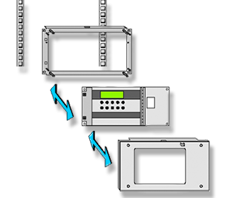 [020-590] 19" BEK-3000 19" Einbaurahmen für den Grundausbau der BMZ NF 300, NF 3000, NF 500 und NF 5000