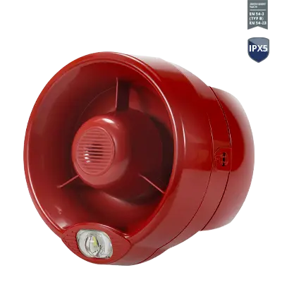 [CWS100-AV] Grenzwert Wandsirene rot mit weißem Blitz