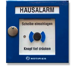 [NFXI-DKMB] Handfeuermelder "Hausalarm" mit Isolator für den NOTIFIER Ringbus, Farbe: blau