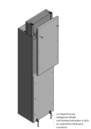 [SOE-00268] Feuerfeste Rückwand für E30 Standschrank inkl. Boden-Montagewinkel