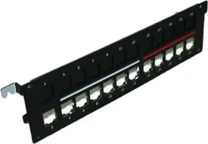 [MPACSENCRJ] Metallrahmen für 24 RJ45 Kupplungen, 12 RJ45 Kupplungen bestückt