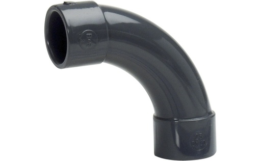 [PIP-005-G] ABS 90° langer Bogen, GRAU, 1 VE = 10 Stck.