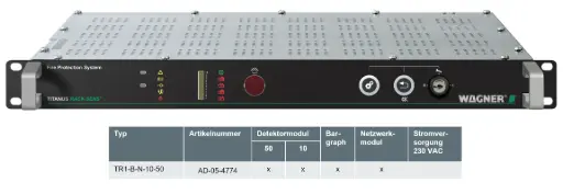 [AD-05-4774] TITANUS RACK·SENS 1HE - Typ TR1-B-N-10-50