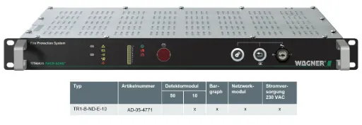 [AD-05-4771] TITANUS RACK·SENS 1HE - Typ TR1-B-ND-E-10