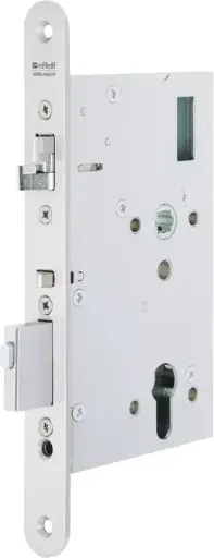 [022701] MEDIATOR® Schloss, Vollblatt-Version,  Dornm. 65 mm; Entf. 72 mm; Vollstift 8-9 mm; Stulp 20 mm rund