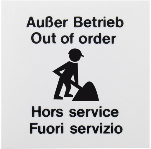 [769921] Kunststoffschild "Außer Betrieb" für große Handmelder